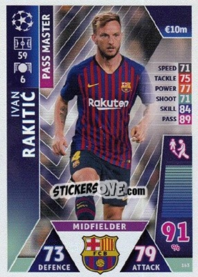 Sticker Ivan Rakitic - UEFA Champions League 2018-2019. Match Attax. Road to Madrid 19 n. 163 - Topps