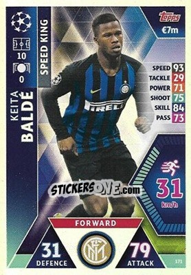 Sticker Keita Baldé - UEFA Champions League 2018-2019. Match Attax. Road to Madrid 19 n. 171 - Topps