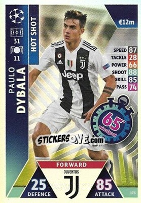 Sticker Paulo Dybala - UEFA Champions League 2018-2019. Match Attax. Road to Madrid 19 n. 173 - Topps