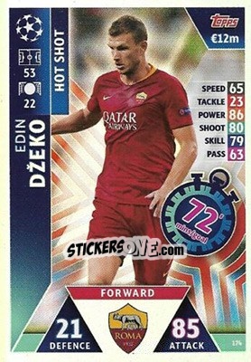 Sticker Edin Džeko - UEFA Champions League 2018-2019. Match Attax. Road to Madrid 19 n. 174 - Topps