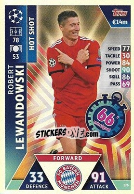 Sticker Robert Lewandowski - UEFA Champions League 2018-2019. Match Attax. Road to Madrid 19 n. 176 - Topps