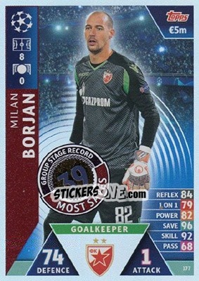 Sticker Milan Borjan - UEFA Champions League 2018-2019. Match Attax. Road to Madrid 19 n. 177 - Topps