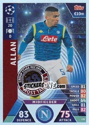 Sticker Allan - UEFA Champions League 2018-2019. Match Attax. Road to Madrid 19 n. 178 - Topps