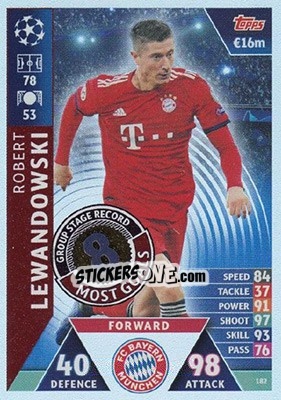 Sticker Robert Lewandowski - UEFA Champions League 2018-2019. Match Attax. Road to Madrid 19 n. 182 - Topps