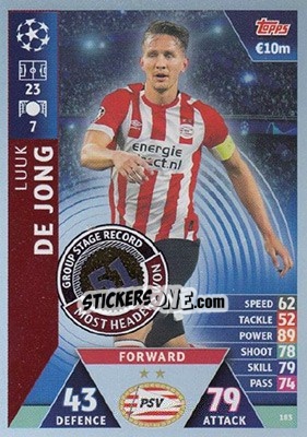 Sticker Luuk de Jong - UEFA Champions League 2018-2019. Match Attax. Road to Madrid 19 n. 183 - Topps