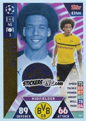 Sticker Axel Witsel - UEFA Champions League 2018-2019. Match Attax. Road to Madrid 19 n. 185 - Topps