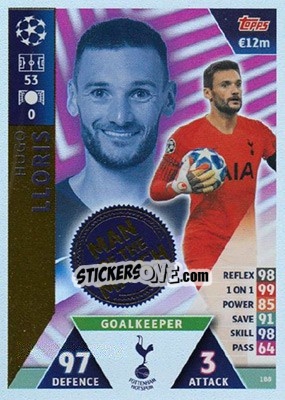 Sticker Hugo Lloris - UEFA Champions League 2018-2019. Match Attax. Road to Madrid 19 n. 188 - Topps