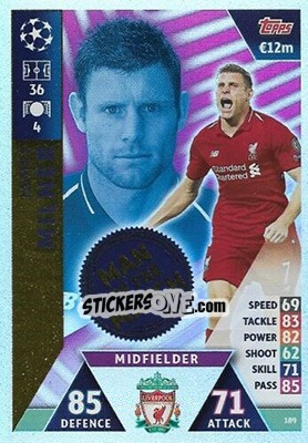 Sticker James Milner - UEFA Champions League 2018-2019. Match Attax. Road to Madrid 19 - Topps