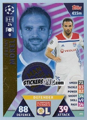Sticker Jérémy Morel - UEFA Champions League 2018-2019. Match Attax. Road to Madrid 19 n. 195 - Topps