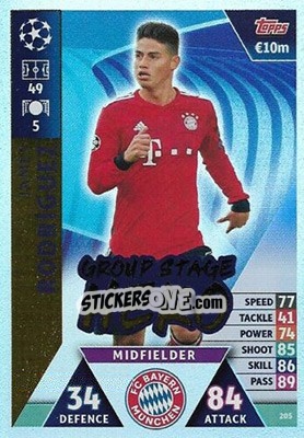 Sticker James Rodríguez - UEFA Champions League 2018-2019. Match Attax. Road to Madrid 19 n. 205 - Topps