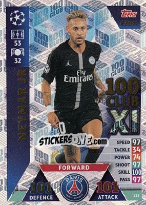 Sticker Neymar Jr - UEFA Champions League 2018-2019. Match Attax. Road to Madrid 19 n. 212 - Topps