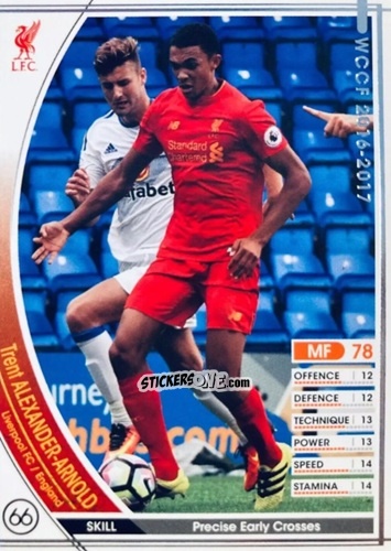 Sticker Trent Alexander-Arnold - Sega World Club Champion Football 2016-2017 n. A012 - Panini