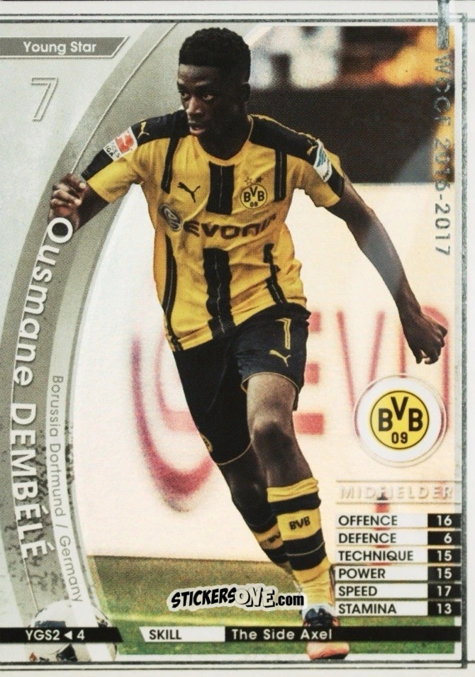 Sticker Ousmane Dembele - Sega World Club Champion Football 2016-2017 n. YGS2 - Panini