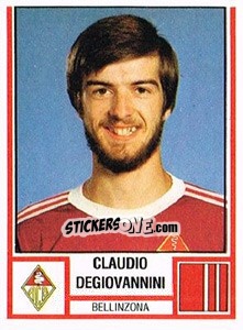 Cromo Claudio Degiovannini - Football Switzerland 1980-1981 - Panini