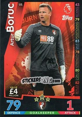 Sticker Artur Boruc - English Premier League 2018-2019. Match Attax Extra - Topps