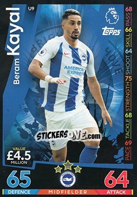 Sticker Beram Kayal - English Premier League 2018-2019. Match Attax Extra n. U9 - Topps