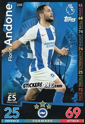 Sticker Florin Andone - English Premier League 2018-2019. Match Attax Extra n. U10 - Topps