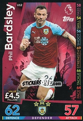 Cromo Phil Bardsley - English Premier League 2018-2019. Match Attax Extra - Topps