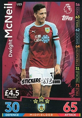 Sticker Dwight McNeil - English Premier League 2018-2019. Match Attax Extra n. U15 - Topps