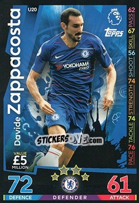 Sticker Davide Zappacosta - English Premier League 2018-2019. Match Attax Extra n. U20 - Topps