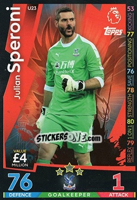 Figurina Julian Speroni - English Premier League 2018-2019. Match Attax Extra n. U23 - Topps