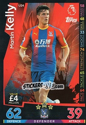 Sticker Martin Kelly - English Premier League 2018-2019. Match Attax Extra - Topps