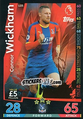 Sticker Connor Wickham - English Premier League 2018-2019. Match Attax Extra n. U25 - Topps