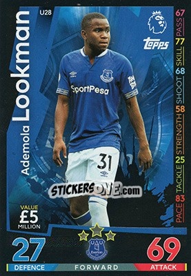 Sticker Ademola Lookman - English Premier League 2018-2019. Match Attax Extra n. U28 - Topps
