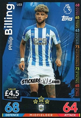 Sticker Philip Billing - English Premier League 2018-2019. Match Attax Extra - Topps