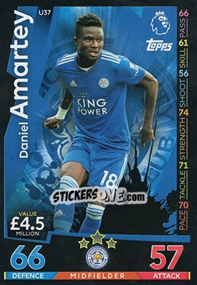 Sticker Daniel Amartey - English Premier League 2018-2019. Match Attax Extra n. U37 - Topps