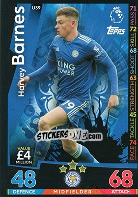 Cromo Harvey Barnes - English Premier League 2018-2019. Match Attax Extra - Topps