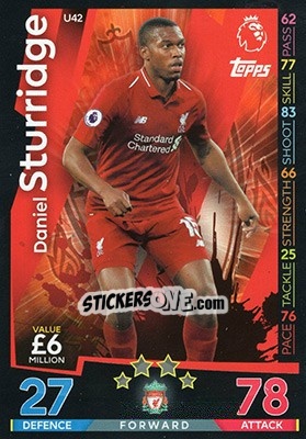 Sticker Daniel Sturridge - English Premier League 2018-2019. Match Attax Extra n. U42 - Topps