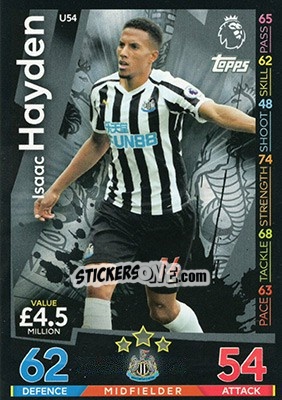 Figurina Isaac Hayden - English Premier League 2018-2019. Match Attax Extra n. U54 - Topps