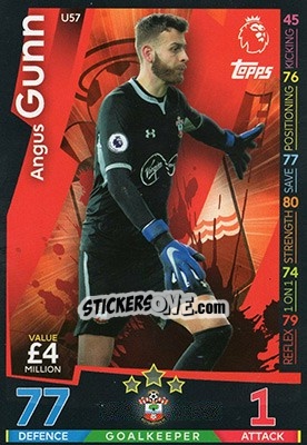 Sticker Angus Gunn - English Premier League 2018-2019. Match Attax Extra n. U57 - Topps