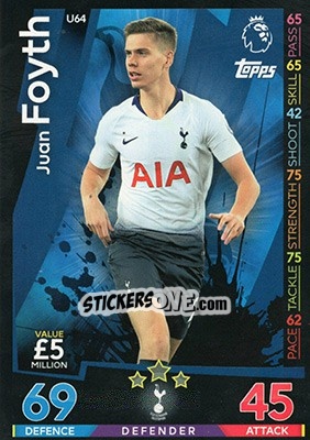 Cromo Juan Foyth - English Premier League 2018-2019. Match Attax Extra n. U64 - Topps