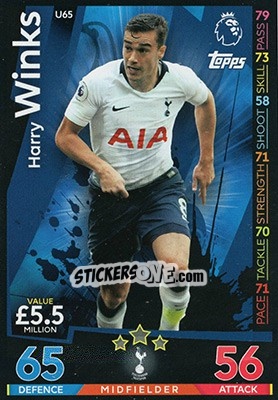 Sticker Harry Winks - English Premier League 2018-2019. Match Attax Extra n. U65 - Topps