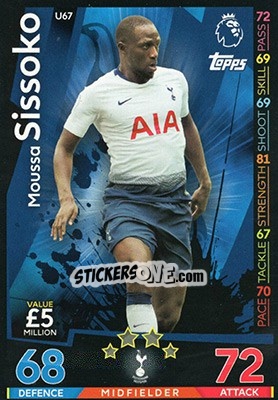 Sticker Moussa Sissoko - English Premier League 2018-2019. Match Attax Extra n. U67 - Topps