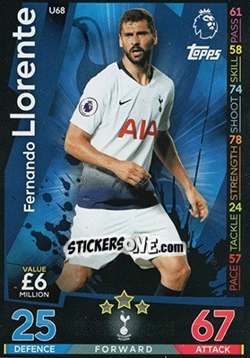 Sticker Fernando Llorente - English Premier League 2018-2019. Match Attax Extra n. U68 - Topps
