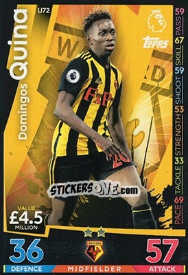 Cromo Domingos Quina - English Premier League 2018-2019. Match Attax Extra n. U72 - Topps