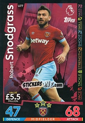 Cromo Robert Snodgrass - English Premier League 2018-2019. Match Attax Extra - Topps