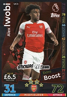 Cromo Alex Iwobi - English Premier League 2018-2019. Match Attax Extra - Topps