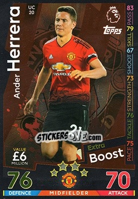 Figurina Ander Herrera - English Premier League 2018-2019. Match Attax Extra - Topps