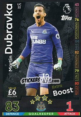 Sticker Martin Dubravka - English Premier League 2018-2019. Match Attax Extra n. UC22 - Topps