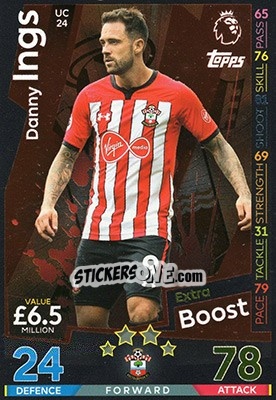 Sticker Danny Ings - English Premier League 2018-2019. Match Attax Extra n. UC24 - Topps