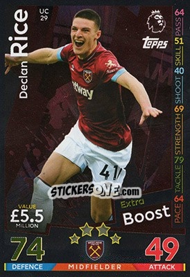 Sticker Declan Rice - English Premier League 2018-2019. Match Attax Extra n. UC29 - Topps