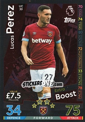 Sticker Lucas Perez - English Premier League 2018-2019. Match Attax Extra n. UC30 - Topps