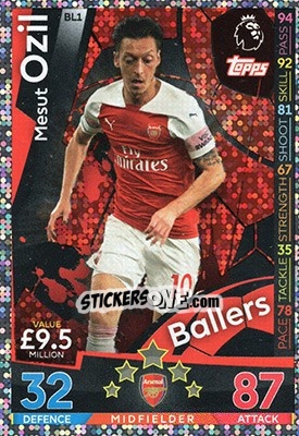 Sticker Mesut Özil - English Premier League 2018-2019. Match Attax Extra n. BL1 - Topps