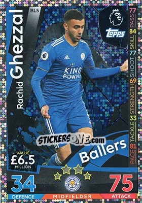 Sticker Rachid Ghezzal - English Premier League 2018-2019. Match Attax Extra n. BL5 - Topps