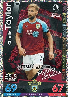 Sticker Charlie Taylor - English Premier League 2018-2019. Match Attax Extra n. FB4 - Topps