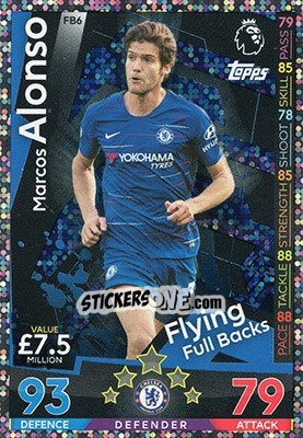 Sticker Marcos Alonso - English Premier League 2018-2019. Match Attax Extra n. FB6 - Topps